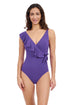 Gottex Profile By Gottex Tutti Frutti V Neck Surplice Ruffle One Piece